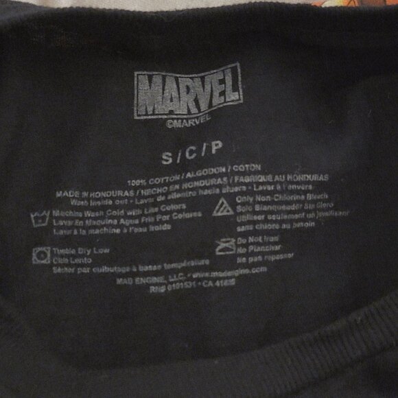 Marvel Comics Heroes Black T-Shirt S 100% Cotton Mens Crew Neck Graphic Tee - Picture 3 of 3